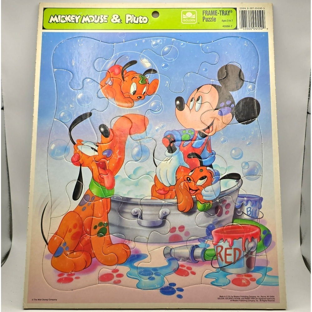 Golden Disney Mickey Mouse & Pluto Frame-Tray Puzzle Ages 3 to 7 ISBN 0307045501